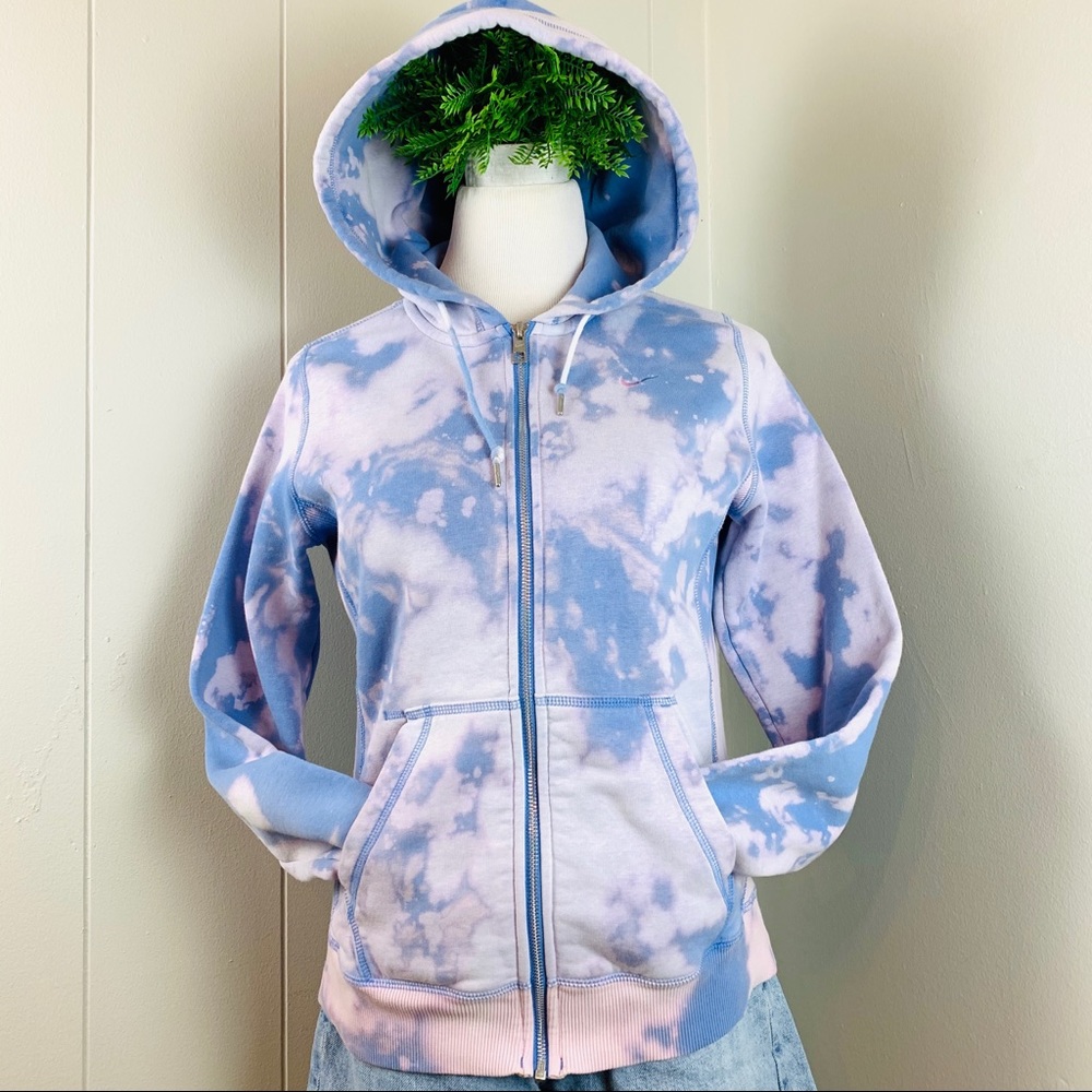 Nike Cloud 9 Blue Tie Dye Hoodie Zip M Custom